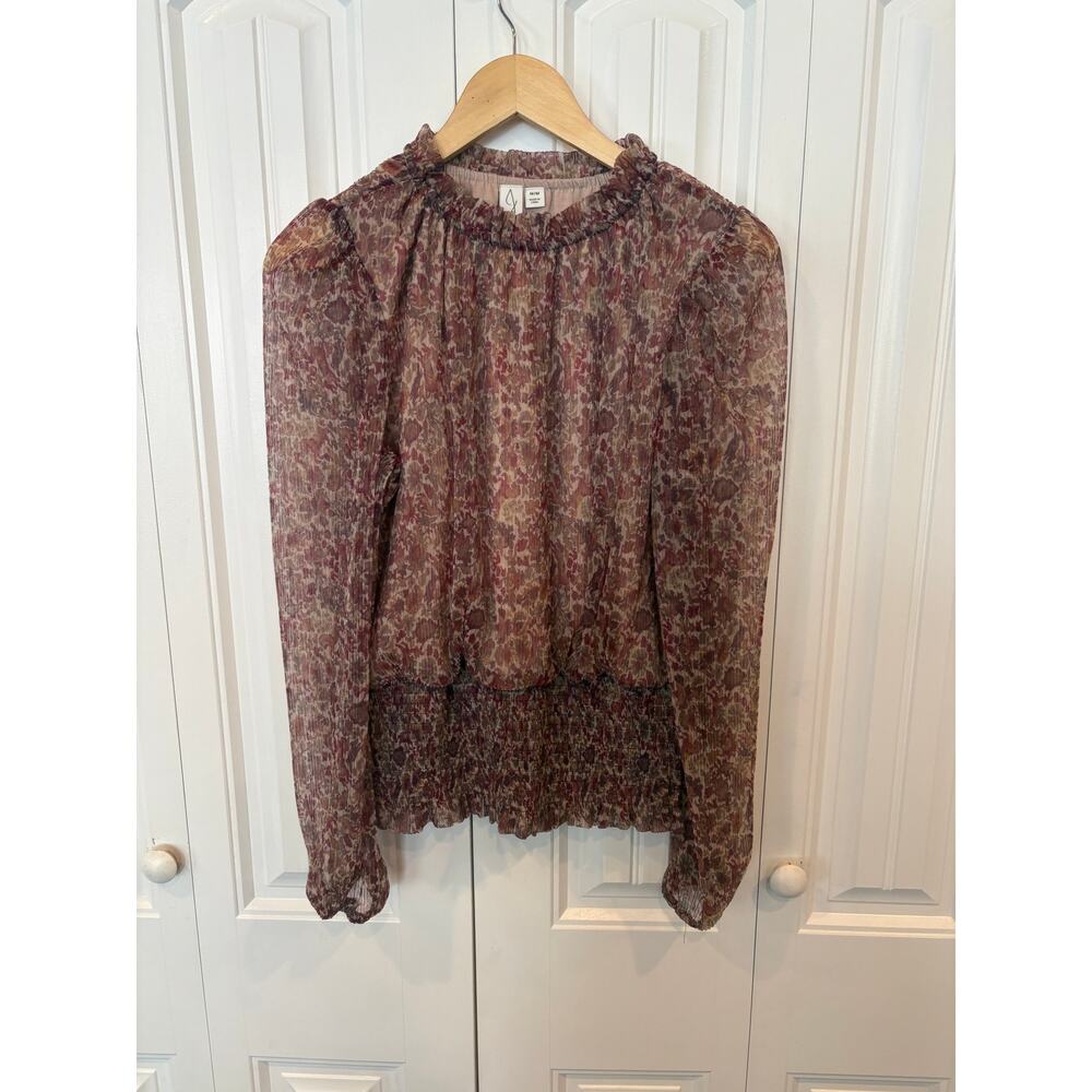 Joie Pink Floral Blouse Size Medium
